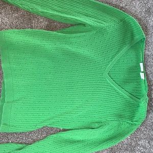 green sweater